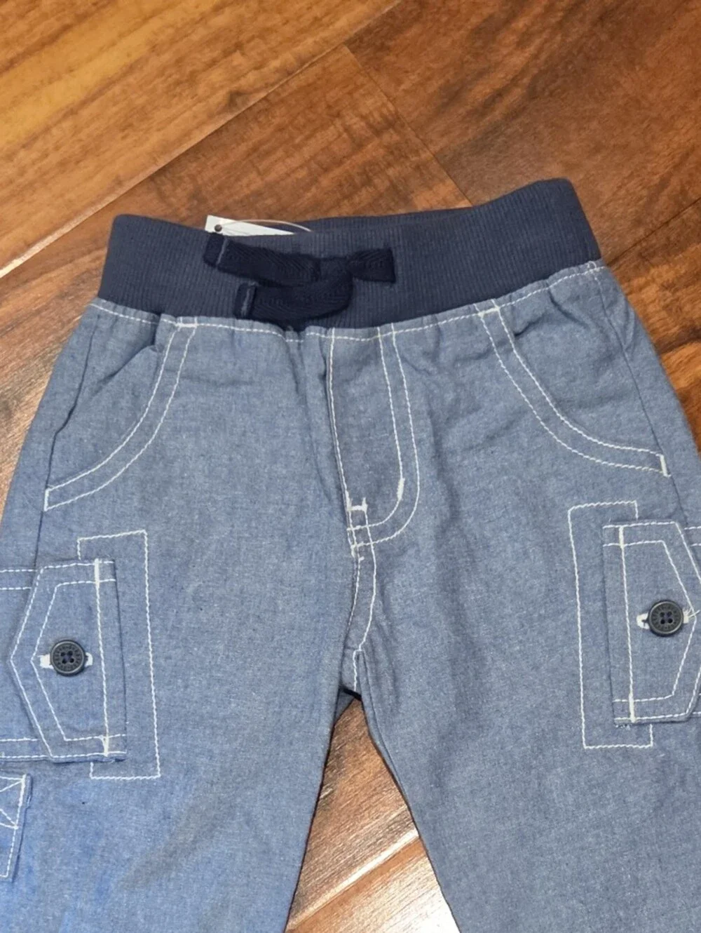 Gymboree NWT 3-6 Months Gray Pullover Hoodie and Chambray Cargo Pants